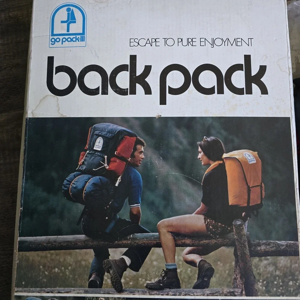 Vintage Sears Go Pack III Backpack Nylon External Aluminum Frame Japan Box Prop